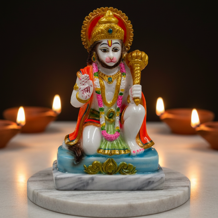 Aashirwad Hanuman Idol | Marble Dust