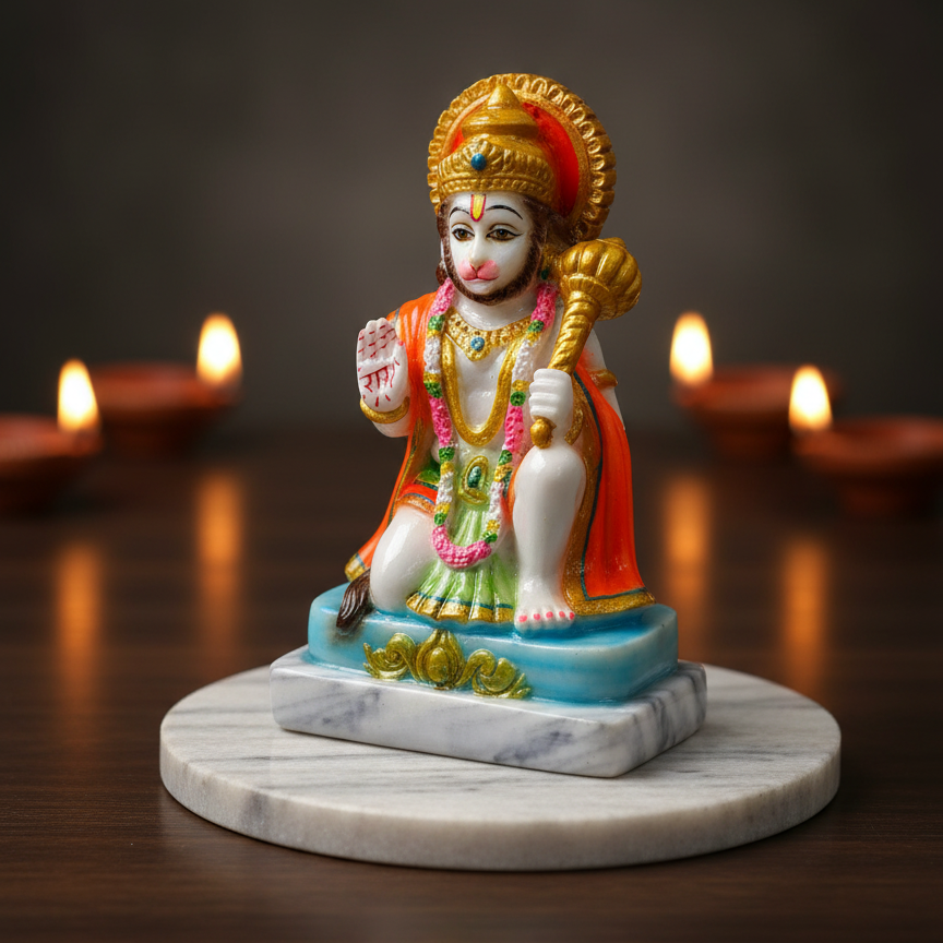 Aashirwad Hanuman Idol | Marble Dust